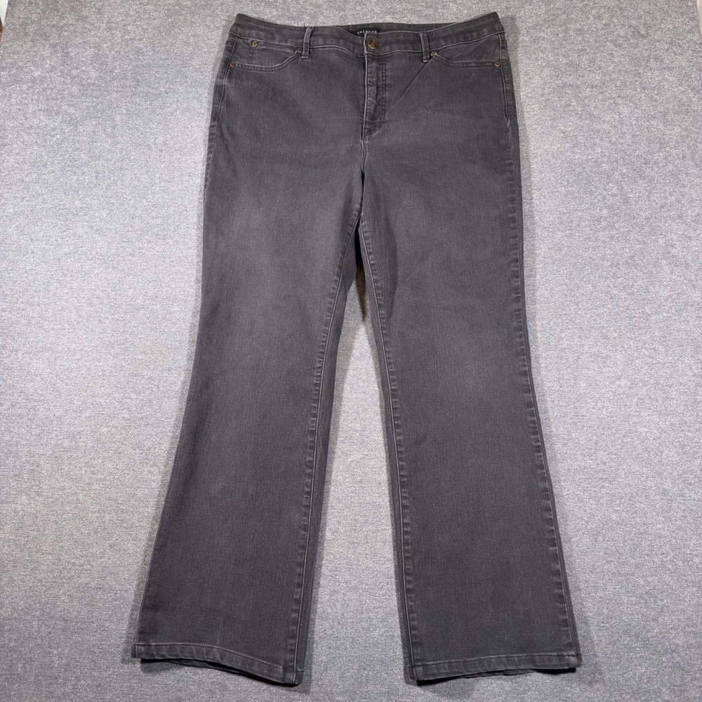 Talbots Barely Boot Jean Women 16 Black Denim High Rise Stretch Pants Boho Mom